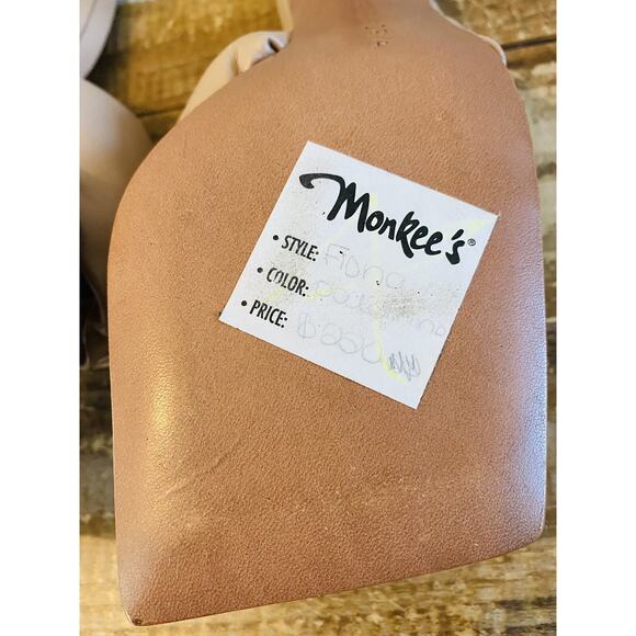 New BCBGMAXAZRIA Women's Fiona Puffy Leather Heel Sandal Square Toe sz 6.5 Nude - Picture 6 of 16